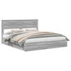 vidaXL Cama com Armazenamento com gaveta Cinza Sonoma 200 x 200 cm