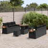 vidaXL Conjunto de Sof&aacute; de Jardim com almofada 9 pcs Preto