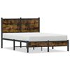 vidaXL Estrutura de cama sem colch&atilde;o 120x200 cm metal carvalho fumado