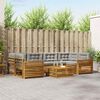 vidaXL Conjunto de Sof&aacute;s para Exterior 7 pcs Cinza Natural e Claro