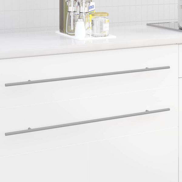 vidaXL Ma&ccedil;aneta de Arm&aacute;rio 12 pcs Prateado 800 mm A&ccedil;o inoxid&aacute;vel