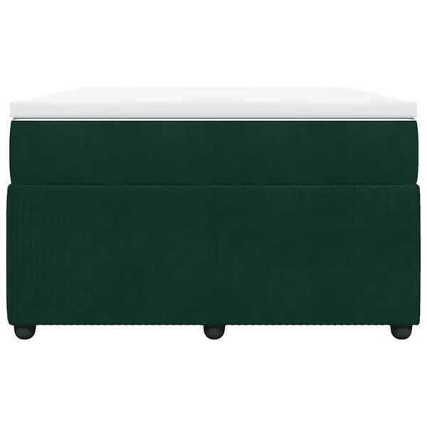 vidaXL Cama boxspring com colch&atilde;o 120x190 cm veludo verde-escuro
