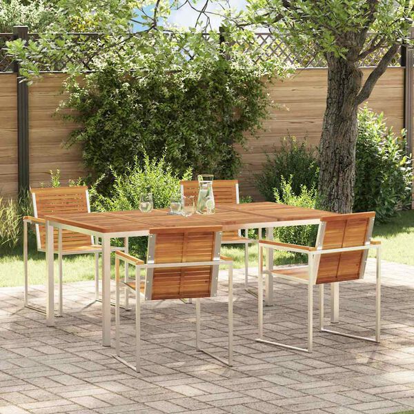 vidaXL Conjunto de Jantar para Jardim 5 pcs Madeira Sólida de Acácia