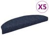vidaXL Tapetes de escada autoadesivos 5 pe&ccedil;as 65x21x4 cm azul semicircular grande