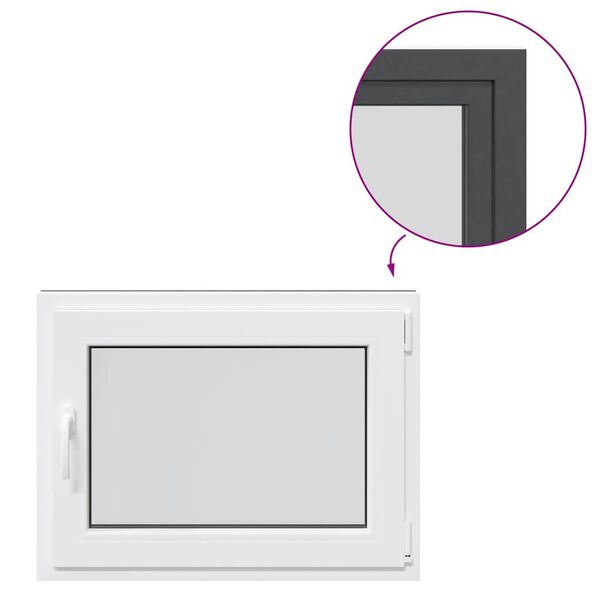 vidaXL Janela de por&atilde;o "RISOR" 80x50 cm oscilobatente DIN direita antracite