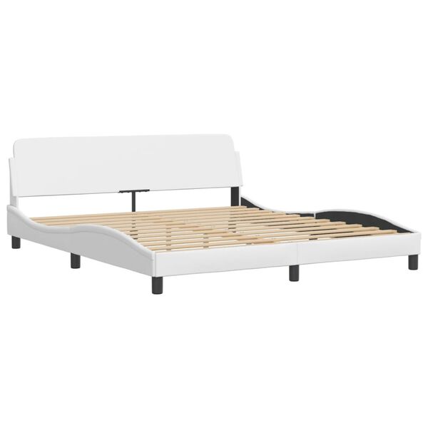 vidaXL Cama com colch&atilde;o Zadar 180x200 cm couro artificial branco
