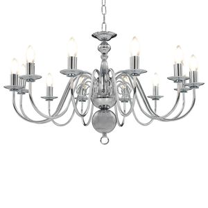 vidaXL Lustre com 12 l&acirc;mpadas E14 prateado