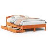 vidaXL Cama sem colch&atilde;o 135x190 cm madeira pinho maci&ccedil;a castanho-mel