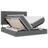 vidaXL Cama de Armazenamento LED com Colch&atilde;o Cinzento-Escuro