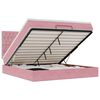 vidaXL Estrutura de cama otomana com colch&otilde;es 180x200 cm veludo rosa