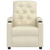 vidaXL Poltrona de massagens elevat&oacute;ria couro artificial cor creme