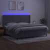 vidaXL Cama box spring c/ colch&atilde;o/LED 200x200 cm veludo cinzento-claro