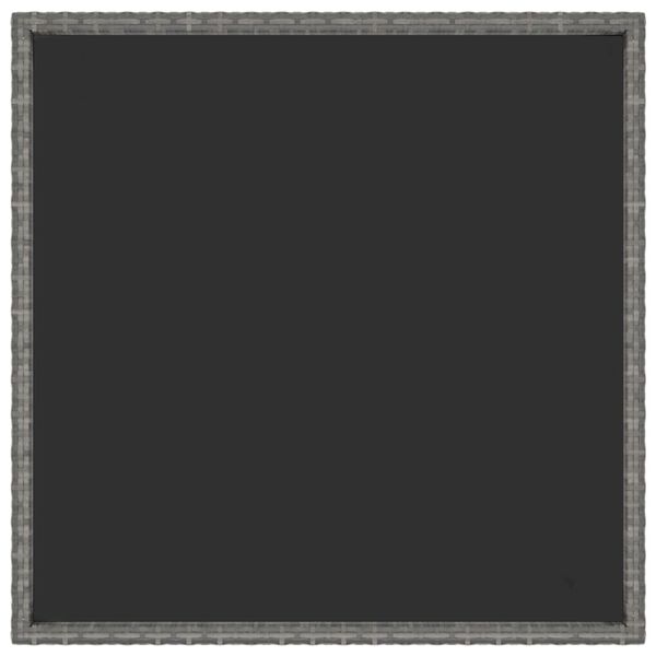 vidaXL Mesa de jardim 90x90x75 cm vime PE cinzento