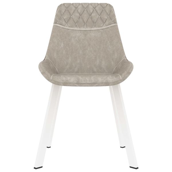 vidaXL Cadeiras de jantar 2 pcs couro artificial cinzento-claro