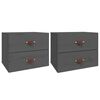 vidaXL Mesas de cabeceira de parede 2 pcs 50x36x40 cm cinzento