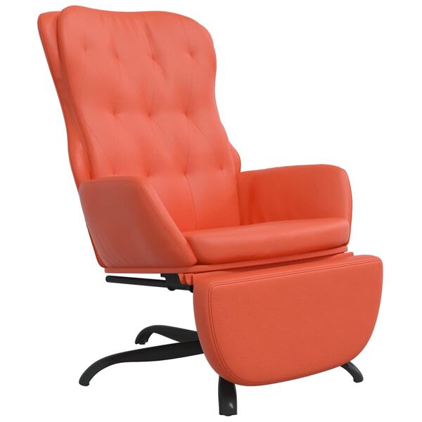 vidaXL Cadeira de descanso c/ apoio de p&eacute;s couro artificial vermelho