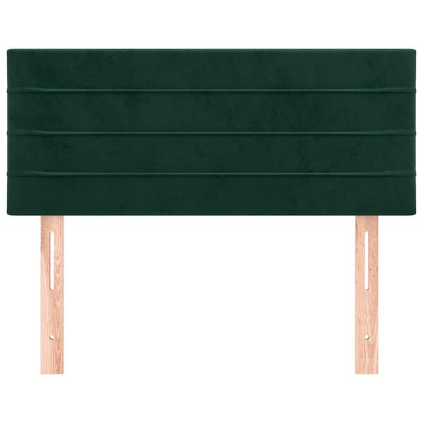 vidaXL Cabeceira de cama veludo 100x5x78/88 cm verde-escuro