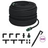 vidaXL Mangueira para rega gota-a-gota de jardim 100 m borracha preto