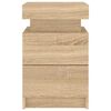vidaXL Mesa de cabeceira com luzes LED 35x39x55 cm carvalho sonoma