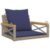 vidaXL Banco baloi&ccedil;o com almofad&otilde;es 63x62x40 cm vime PE cinzento