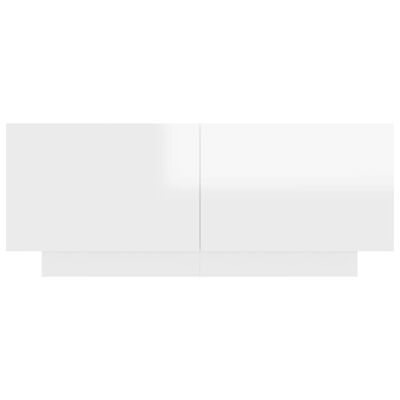 vidaXL Mesa-de-cabeceira 100x35x40 cm aglomerado branco brilhante