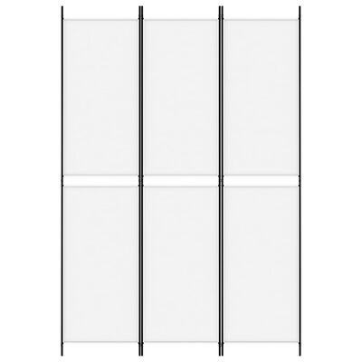 vidaXL Biombo com 3 painéis 150x220 cm tecido branco