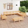 vidaXL 12 pcs conjunto lounge de jardim pinho maci&ccedil;o