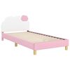 vidaXL Estrutura de Cama Infantil com Cabeceira Rosa 90 x 200 cm PU