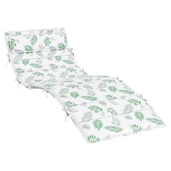 vidaXL Almofada para Espregui&ccedil;adeira Solar Branco e verde