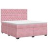 vidaXL Cama box spring com colch&atilde;o Rosa 160 x 200 cm Veludo
