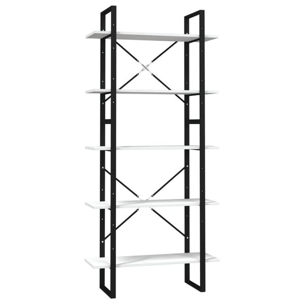 vidaXL Estante c/ 5 prateleiras 80x30x175 cm madeira de pinho branco