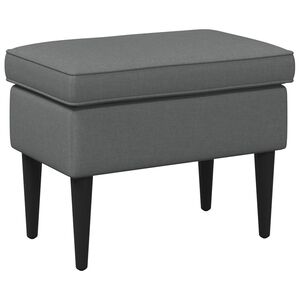 vidaXL Pufe para os P&eacute;s Cinzento-Escuro 55 x 35 x 41 cm Tecido