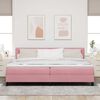 vidaXL Cama Box com colch&atilde;o com cabeceira Rosa 200 x 200 cm Veludo