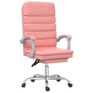 vidaXL Cadeira escrit&oacute;rio massagens reclin&aacute;vel couro artificial rosa