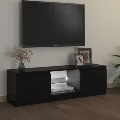 vidaXL Móvel de TV com luzes LED 120x30x35,5 cm preto