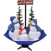 vidaXL Árvore Natal c/ neve base formato guarda-chuva 170 cm PVC azul