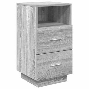 vidaXL Mesa de cabeceira com 2 gavetas 36x36x68 cm cinzento sonoma