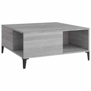 vidaXL Mesa de centro 80x80x36,5 cm derivados madeira cinzento sonoma