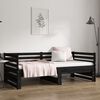 vidaXL Estrutura sof&aacute;-cama de puxar 2x(90x190) cm pinho maci&ccedil;o preto