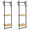 vidaXL Estante 3 prateleiras + barras 2pcs 30x25x100cm carvalho sonoma