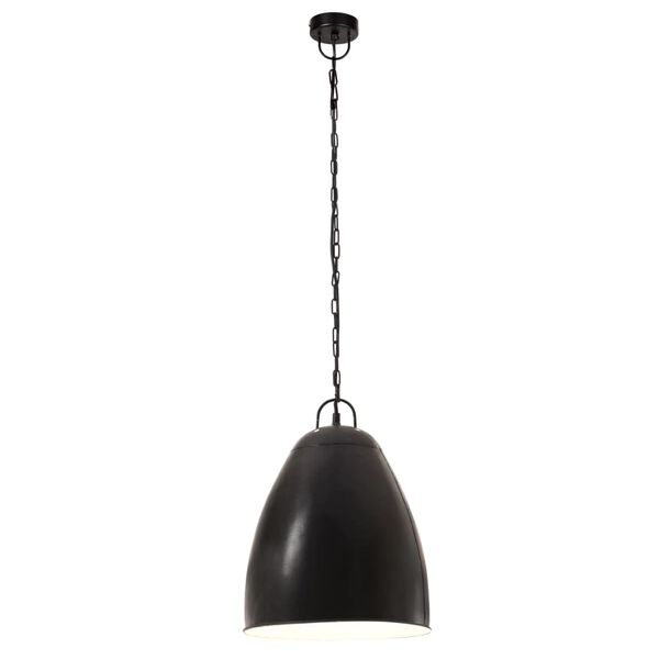 vidaXL Candeeiro suspenso industrial redondo 25 W 32 cm E27 preto