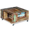 vidaXL Mesa de centro 70x70x35 cm madeira reciclada maci&ccedil;a