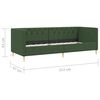 vidaXL Sof&aacute;-cama c/ colch&atilde;o e sa&iacute;da USB 90x200 cm tecido verde-escuro