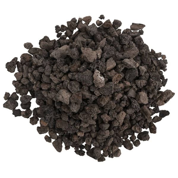 vidaXL Pedras vulcânicas 10 kg 1-2 cm preto