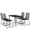 vidaXL 5 pcs Conjunto de jantar para jardim preto