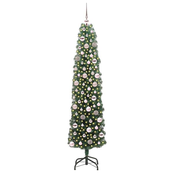 vidaXL &Aacute;rvore de Natal Artificial Verde 180 cm PVC e A&ccedil;o e Pl&aacute;stico