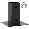 vidaXL Bases de coluna quadradas 12 pe&ccedil;as 71x71 mm a&ccedil;o revestido a p&oacute;