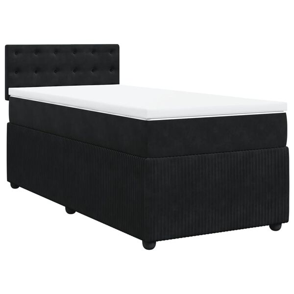 vidaXL Cama com molas/colchão 90x190 cm veludo preto