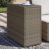 vidaXL Mesa de apoio jardim c/ tampo vidro 58x27,5x55 cm vime PE cinza