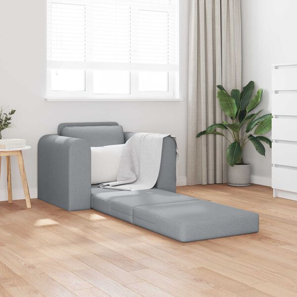 vidaXL Sof&aacute;-Cama Cinzento-claro 98 x 71 x 83 cm tecido